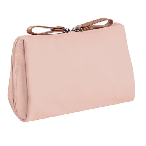 Kleine Kosmetiktasche,Tragbare Kosmetiktasche Damen Reise Kosmetiktasche Aus Segeltuch Münztasche Multifunktionale Makeup Tasche Tragbare Kulturbeutel für Kosmetika(Khaki) von Qinsky