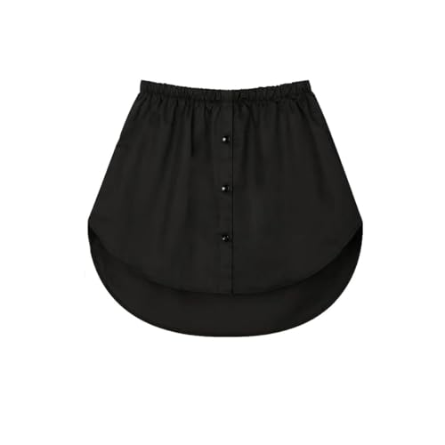 Qinsky Hemdverlängerung,Frauen Shirt Verlängerung Einstellbare Bluse Verlängerung Damen Mini halbe Länge Rock Unterrock Hemd Verlängerung Rock für Frau Mädchen Schwarz von Qinsky