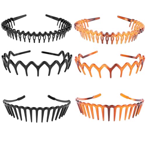 Zick-Zack-Stirnband,6 Pcs Zahn Stirnbänder Sharks Zahn Haar Kamm Kunststoff Haarband für Damen Stirnband mit Zähnen Dünne Rutschfeste Haarbänder Zick-Zack-Stirnband Zick-Zack-Stirnband,6 Pcs Zahn Stirnbänder Sharks Zahn Haar Kamm Kunststoff Haarband für Damen Stirnband mit Zähnen Dünne Rutschfeste Haarbänder Zick-Zack-Stirnband von Qinsky