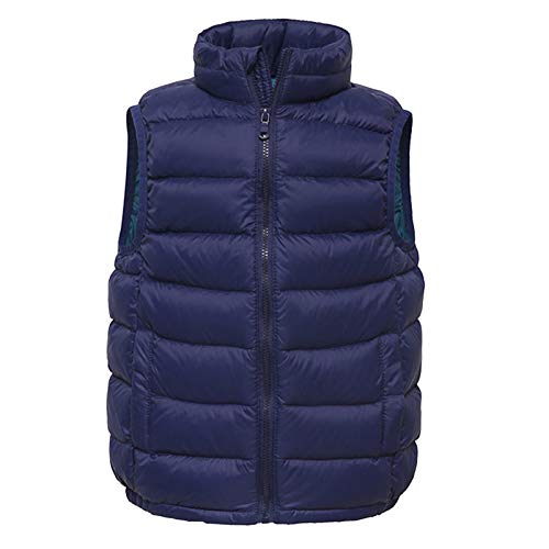 Daunenweste Kinder Mädchen Jungen Ultraleicht Steppweste Vest Ärmellos Daunenjacke Navy 130 von Qinuan