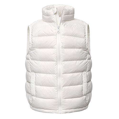 Daunenweste Kinder Mädchen Jungen Ultraleicht Steppweste Vest Ärmellos Daunenjacke Weiß 160 von Qinuan
