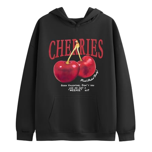 Qiqilyly Oversized Vintage Hoodie Herren Mit Aufdruck Oversize Hoody Sweatshirt FüR MäNner Baggy Pullover Mit Kapuze Streetwear Hoodies Aesthetic Warm Kapuzenpullover(Schwarz,M) von Qiqilyly