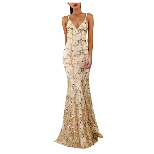 Qiribati Damen Hochzeit Meerjungfrau Kleid 2022 Pailletten Kleider Schlankes Hüftpackung Brautkleider von Qiribati