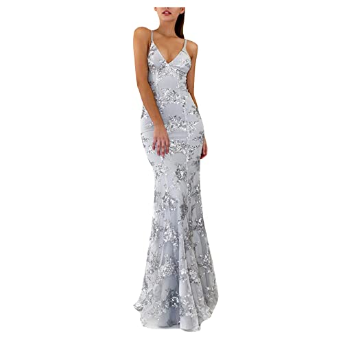 Qiribati Damen Hochzeit Meerjungfrau Kleid 2022 Pailletten Kleider Schlankes Hüftpackung Brautkleider von Qiribati