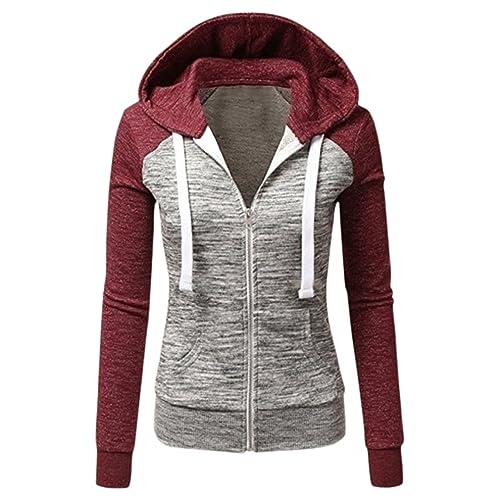 Qiribati Zip -up -Hoodie Frauen Patchwork Sweatshirts Herbstpullover Tops Langarm mit Kapuze mit Taschen Qiribati Zip -up -Hoodie Frauen Patchwork Sweatshirts Herbstpullover Tops Langarm mit Kapuze mit Taschen von Qiribati