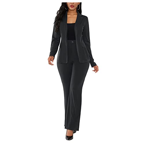 Women Office Work Business Anzug Jacke 2 Stück Outfits Set Solide Anzüge Top + Hosen von Qiribati