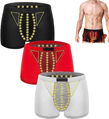 3er-Pack Herren Slips Magnetfeldtherapie Unterhose Vergrößerte Unterwäsche Strecken Boxer-Unterhosen Turmalin Prostata Magnetische Boxershorts Physiologische Unterwäsche ( Color : 1 , Size : XL ) von QiuShuiDr
