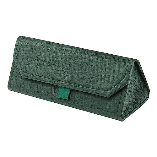 Qiwieod Faltbares Dreieckige Brillenetui, Tragbare Brillenbox Zum Falten, Soft Fluff Magnetverschluss Brillenetui Organizer, Magnetverschluss Tragbare Brillenbox, Leicht Design von Qiwieod