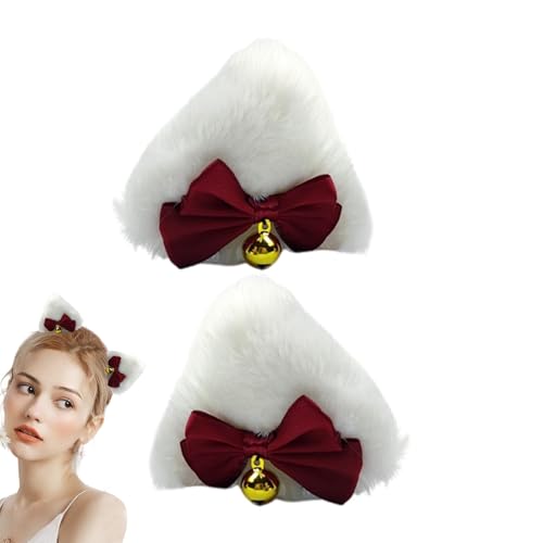 Qiwieod Katzenohren-Haarspangen,Katzenohren-Haarspangen,Plüsch-Haarspange Lustige Haarspangen - Haarschmuck, Halloween-Kostüm, Katzenohren, niedliche Haarspangen, Tierhaarnadeln von Qiwieod