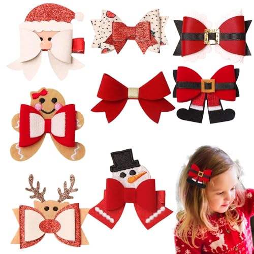Qiwieod Weihnachtssüßes Haarspangen-Set, Weihnachts-Kopfschmuck-Haarnadel,Niedliches Kopfschmuck-Haarnadel-Clip-Set - Haarschmuck-Set, Schleifen-Haarnadel-Clip für Kinder, Kleinkinder, Erwachsene, von Qiwieod