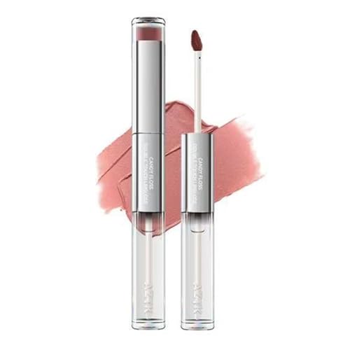 AZTK Doppelseitiger Lipgloss, Samtiger Lip Mud + Lipgloss für Damen, Zarter Matter Lippenstift Lippenstifte mit Glänzendem Gelee-Effekt, Lang Anhaltender Feuchtigkeitsspendender Lip Glaze(01#) von Qixfyze
