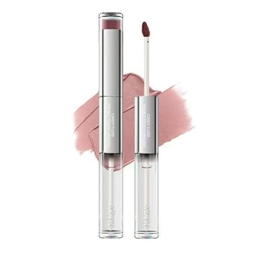AZTK Doppelseitiger Lipgloss, Samtiger Lip Mud + Lipgloss für Damen, Zarter Matter Lippenstift Lippenstifte mit Glänzendem Gelee-Effekt, Lang Anhaltender Feuchtigkeitsspendender Lip Glaze(04#) von Qixfyze