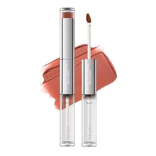 AZTK Doppelseitiger Lipgloss, Samtiger Lip Mud + Lipgloss für Damen, Zarter Matter Lippenstift Lippenstifte mit Glänzendem Gelee-Effekt, Lang Anhaltender Feuchtigkeitsspendender Lip Glaze(06#) von Qixfyze