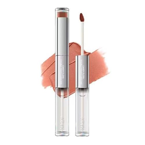 AZTK Doppelseitiger Lipgloss, Samtiger Lip Mud + Lipgloss für Damen, Zarter Matter Lippenstift Lippenstifte mit Glänzendem Gelee-Effekt, Lang Anhaltender Feuchtigkeitsspendender Lip Glaze(09#) von Qixfyze