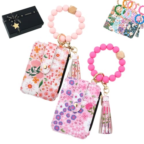 Boho Perlenarmband Schlüsselanhänger Geldbörsen Für Frauen(2pcs-a) von Qixfyze