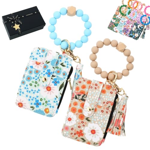 Boho Perlenarmband Schlüsselanhänger Geldbörsen Für Frauen(2pcs-b) von Qixfyze