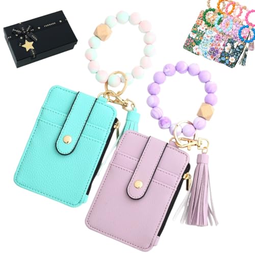 Boho Perlenarmband Schlüsselanhänger Geldbörsen Für Frauen(2pcs-f) von Qixfyze