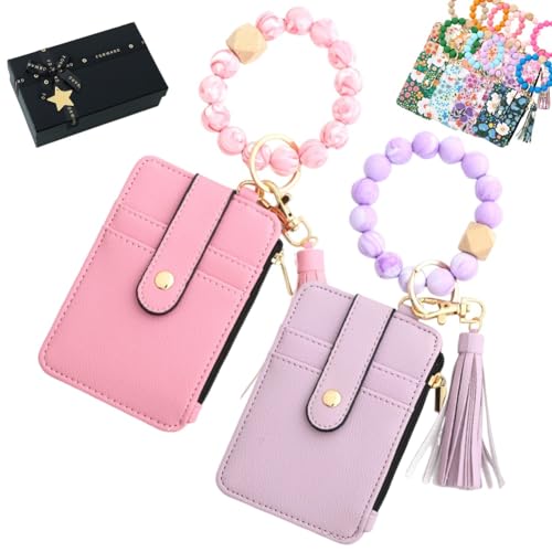 Boho Perlenarmband Schlüsselanhänger Geldbörsen Für Frauen(2pcs-g) von Qixfyze