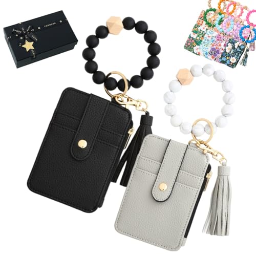 Boho Perlenarmband Schlüsselanhänger Geldbörsen Für Frauen(2pcs-i) von Qixfyze