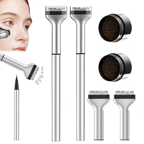 Bottom Eyelash Stamp, 2-in-1 Eyeliner & Lower Lash Stamp Set, Waterproof Bottom Lash Stamp Kit, Quick-Drying Stamp, Eye Makeup Tool with Ink, Natural Look for Make Up Beginner(2pcs Brown) von Qixfyze