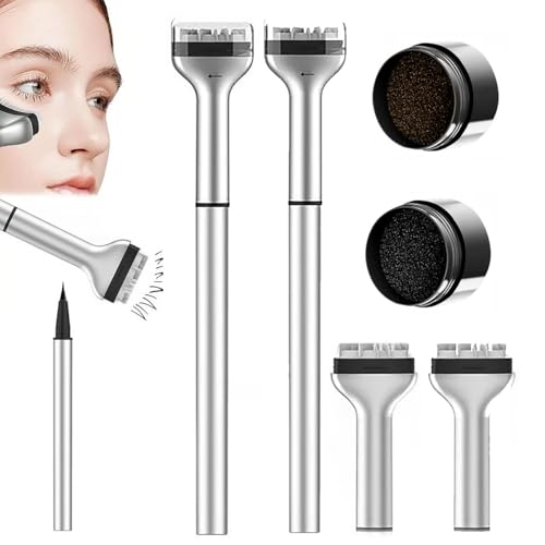 Bottom Eyelash Stamp, 2-in-1 Eyeliner & Lower Lash Stamp Set, Waterproof Bottom Lash Stamp Kit, Quick-Drying Stamp, Eye Makeup Tool with Ink, Natural Look for Make Up Beginner(Black+Brown) von Qixfyze