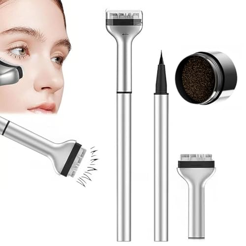 Bottom Eyelash Stamp, 2-in-1 Eyeliner & Lower Lash Stamp Set, Waterproof Bottom Lash Stamp Kit, Quick-Drying Stamp, Eye Makeup Tool with Ink, Natural Look for Make Up Beginner(Braun) von Qixfyze