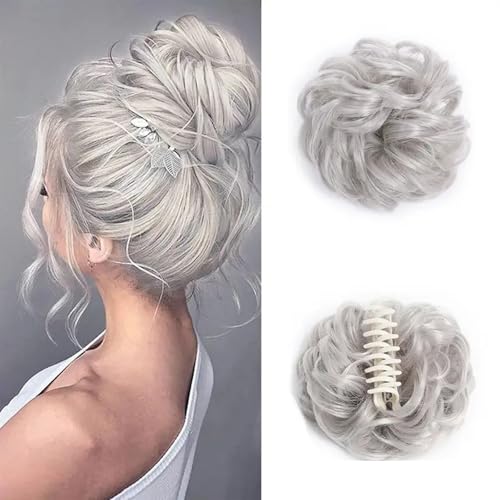 Dutt Haarteil mit Klammer, Messy Bun Haarteil Curly Hair Bun Haarspange mit Haarteil für Dickes Haar, Haarteile zum Einclipsen Weiche Synthetische Kunsthaarteile Frauen für Lockiges Haar(06#) von Qixfyze