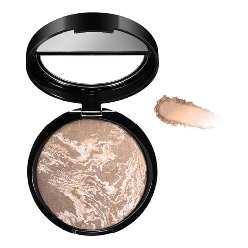 Gebackene Puder Foundation Color Changing für Reife Haut, Aufhellende Vollflächige Deckkraft für Gesicht, Lang Anhaltender, Ölregulierender Schimmer, Natürlich Geschmeidiges Make-up(05#) von Qixfyze