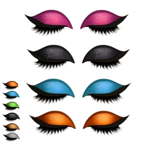 Lazy Eye Shadow Wimpernpflaster, 4/8 Paar Lidschatten-Wimpern-Make-up-Aufkleber, 2-in-1 Wiederverwendbare Augen-Make-up-Aufkleber, Lidschatten-Wimpern-Make-up-Aufkleber, Lazy Makeups-Tool(4pcs a) von Qixfyze