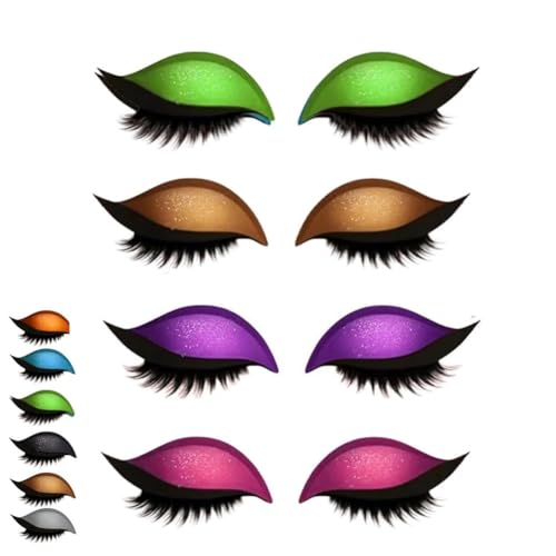 Lazy Eye Shadow Wimpernpflaster, 4/8 Paar Lidschatten-Wimpern-Make-up-Aufkleber, 2-in-1 Wiederverwendbare Augen-Make-up-Aufkleber, Lidschatten-Wimpern-Make-up-Aufkleber, Lazy Makeups-Tool(4pcs b) von Qixfyze