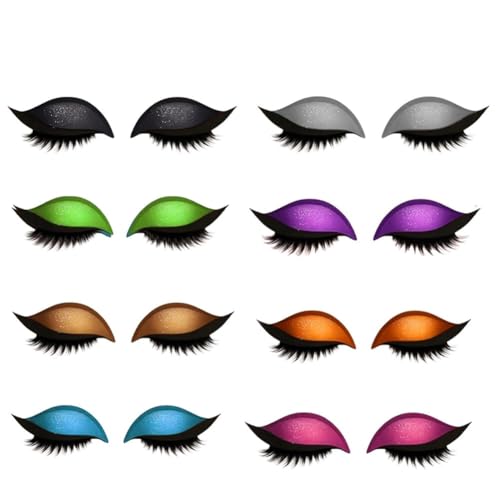 Lazy Eye Shadow Wimpernpflaster, 4/8 Paar Lidschatten-Wimpern-Make-up-Aufkleber, 2-in-1 Wiederverwendbare Augen-Make-up-Aufkleber, Lidschatten-Wimpern-Make-up-Aufkleber, Lazy Makeups-Tool(8pcs c) von Qixfyze