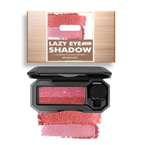 Perfekter Zweifarbiger Lidschatten, Glitzer-Lidschatten-Palette, Tragbarer Zweifarbiger Lidschatten, 2-in-1-Doppelfarben-Augenbrauenpuder, Wasserfeste Lazy-Lidschatten-Paletten For Frauen(01) von Qixfyze