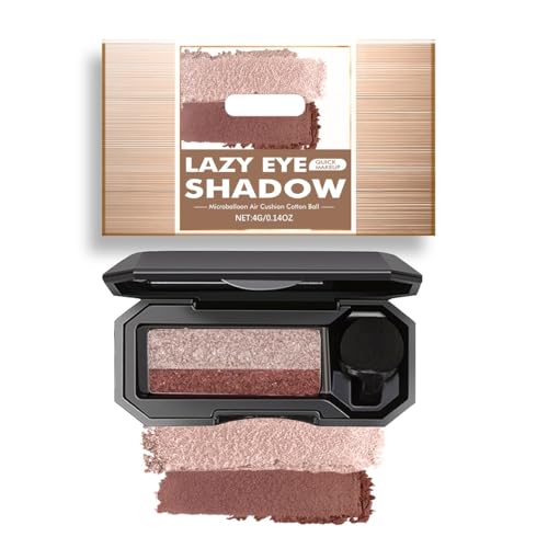 Perfekter Zweifarbiger Lidschatten, Glitzer-Lidschatten-Palette, Tragbarer Zweifarbiger Lidschatten, 2-in-1-Doppelfarben-Augenbrauenpuder, Wasserfeste Lazy-Lidschatten-Paletten For Frauen(03) von Qixfyze