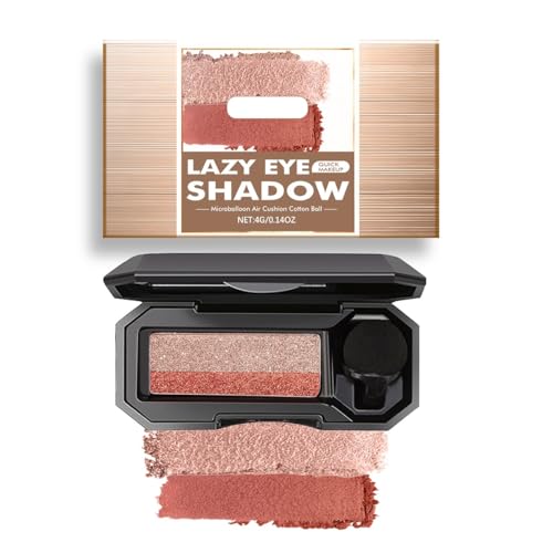 Perfekter Zweifarbiger Lidschatten, Glitzer-Lidschatten-Palette, Tragbarer Zweifarbiger Lidschatten, 2-in-1-Doppelfarben-Augenbrauenpuder, Wasserfeste Lazy-Lidschatten-Paletten For Frauen(04) von Qixfyze