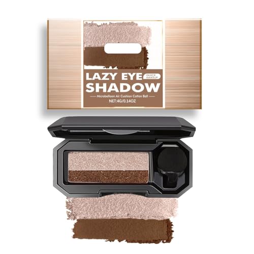 Perfekter Zweifarbiger Lidschatten, Glitzer-Lidschatten-Palette, Tragbarer Zweifarbiger Lidschatten, 2-in-1-Doppelfarben-Augenbrauenpuder, Wasserfeste Lazy-Lidschatten-Paletten For Frauen(05) von Qixfyze