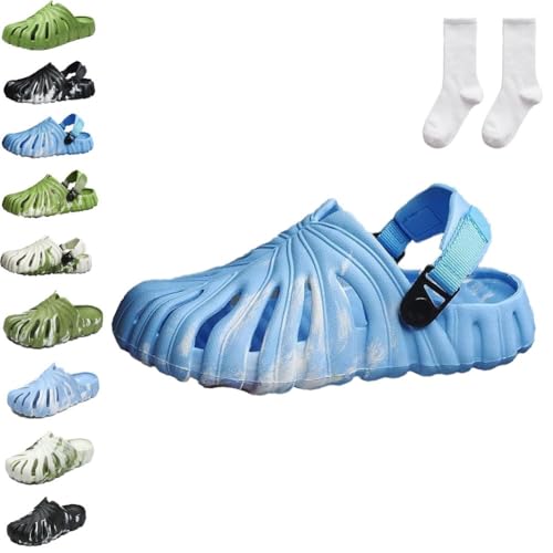 Qixfyze Bunte Monstera-Schuhe Für Damen Und Herren, Sommer-Hausschuhe Mit Monstera-Blattmuster, Rutschfeste, Leichte Pantoletten(#C,42/43) von Qixfyze