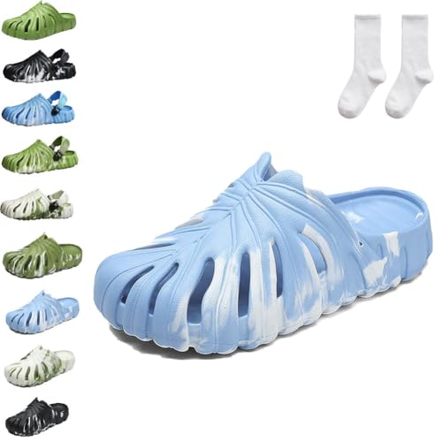 Qixfyze Bunte Monstera-Schuhe Für Damen Und Herren, Sommer-Hausschuhe Mit Monstera-Blattmuster, Rutschfeste, Leichte Pantoletten(#F,35/36) von Qixfyze