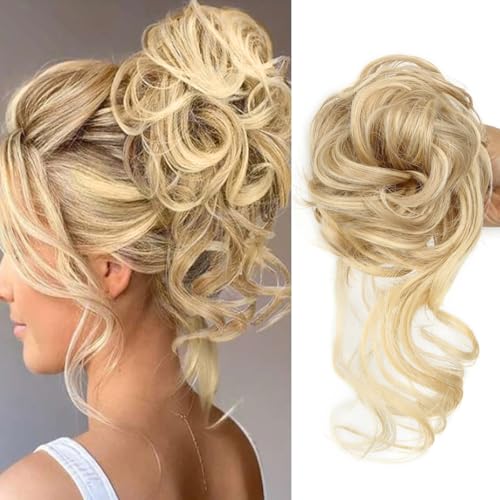 Unordentliches Dutt-Haarteil, Haarteil mit Klammer Haarschmuck Damen Pferdeschwanz Haarteil Gewelltes Lockiges Chignon-Pferdeschwanz-Haarteil für den Täglichen Gebrauch(5#) von Qixfyze