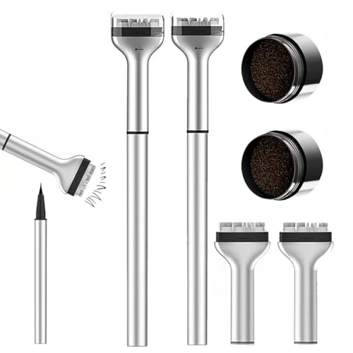 Unterer Wimpernstempel, 2-in-1-Eyeliner- Und Unterer-Wimpern-Stempel-Set, Wasserfestes Unterer-Wimpern-Stempel-Kit, Schnelltrocknender Stempel, Augen-Make-up-Tool Mit Tinte(2pcs Brown) von Qixfyze