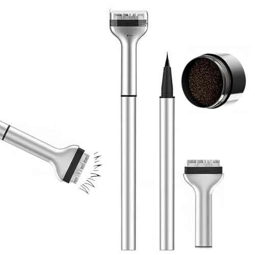 Unterer Wimpernstempel, 2-in-1-Eyeliner- Und Unterer-Wimpern-Stempel-Set, Wasserfestes Unterer-Wimpern-Stempel-Kit, Schnelltrocknender Stempel, Augen-Make-up-Tool Mit Tinte(Braun) von Qixfyze