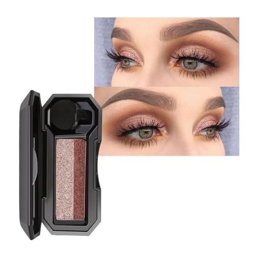 Zweifarbige Glitter Eyeshadow Palette, Beauty-Make-up-Lidschattenpalette Mit Zwei Farben, Hochpigmentierter Lidschatten Mit Exquisitem Glitzer(01#) von Qixfyze