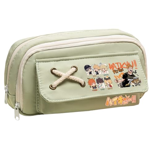 Qixiaan Anime Hinata Shoyo Federmäppchen Tobio Kageyama/Kuroo Tetsurou Federmäppchen Große Kapazität Make-up Tasche Personalisierte Schreibwaren Fall für Schulanfang, Typ3, 21x5.5x11cm von Qixiaan