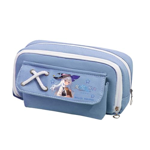 Qixiaan Elaina Federmäppchen Elaina Make-up-Tasche mit Reißverschluss, großes Fassungsvermögen, Cartoon-Stifttasche, niedlicher Stifthalter, Schreibtisch-Caddy für Jungen und Mädchen, 21 x 11 x 5,5 cm von Qixiaan