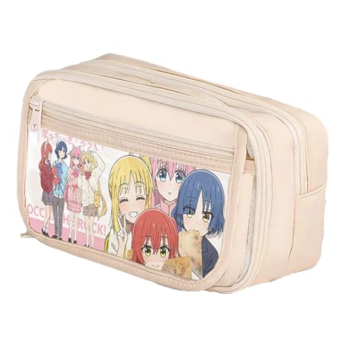 Qixiaan Yamada Ryo Federmäppchen Ijichi Nijika Federmäppchen mit Reißverschluss Anime Bedruckte Stifttasche Schulbedarf Student Schreibwaren Tasche für Jungen Mädchen, Typ 20, 21x8x13cm von Qixiaan