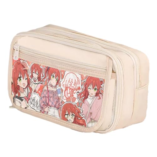 Qixiaan Yamada Ryo Federmäppchen Ijichi Nijika Federmäppchen mit Reißverschluss Anime Bedruckte Stifttasche Schulbedarf Student Schreibwaren Tasche für Jungen Mädchen, Typ 21, 21x8x13cm von Qixiaan