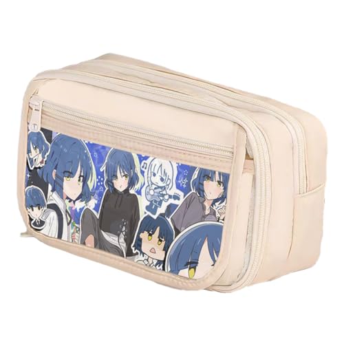 Qixiaan Yamada Ryo Federmäppchen Ijichi Nijika Federmäppchen mit Reißverschluss Anime Bedruckte Stifttasche Schulbedarf Student Schreibwaren Tasche für Jungen Mädchen, Typ 22, 21x8x13cm von Qixiaan