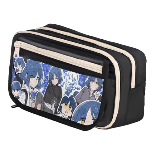 Qixiaan Yamada Ryo Federmäppchen Ijichi Nijika Federmäppchen mit Reißverschluss Anime Bedruckte Stifttasche Schulbedarf Student Schreibwaren Tasche für Jungen Mädchen, Typ10, 21x8x13cm von Qixiaan