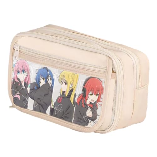 Qixiaan Yamada Ryo Federmäppchen Ijichi Nijika Federmäppchen mit Reißverschluss Anime Bedruckte Stifttasche Schulbedarf Student Schreibwaren Tasche für Jungen Mädchen, Typ14, 21x8x13cm von Qixiaan