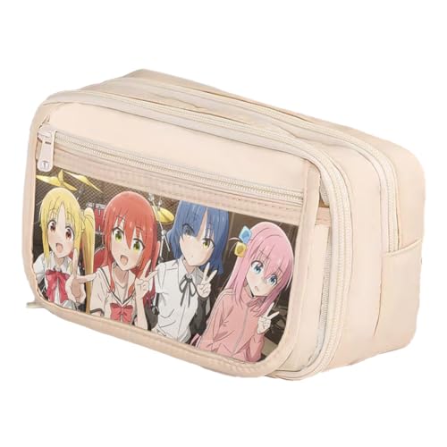 Qixiaan Yamada Ryo Federmäppchen Ijichi Nijika Federmäppchen mit Reißverschluss Anime Bedruckte Stifttasche Schulbedarf Student Schreibwaren Tasche für Jungen Mädchen, Typ17, 21x8x13cm von Qixiaan