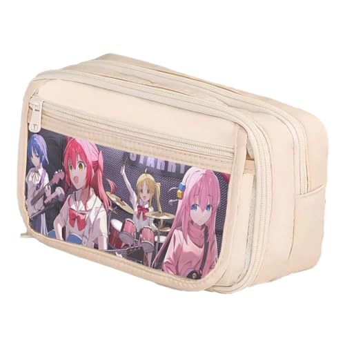 Qixiaan Yamada Ryo Federmäppchen Ijichi Nijika Federmäppchen mit Reißverschluss Anime Bedruckte Stifttasche Schulbedarf Student Schreibwaren Tasche für Jungen Mädchen, Typ18, 21x8x13cm von Qixiaan